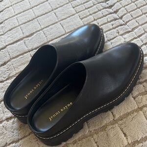 Jenni Kayne Black Leather Lug Mule